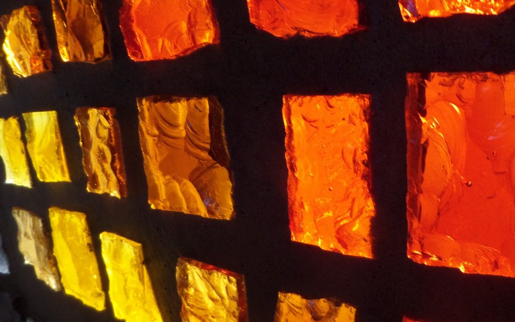 close up of stained glass